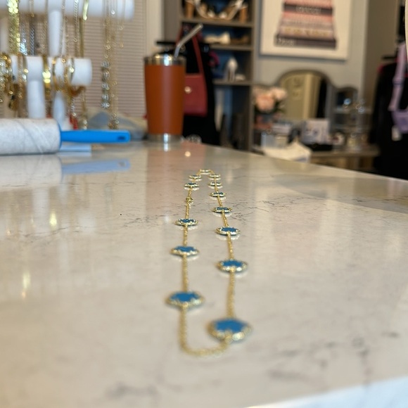 Unbranded turquoise clover stainless steel plated necklace and bracelet set - Picture 3 of 3